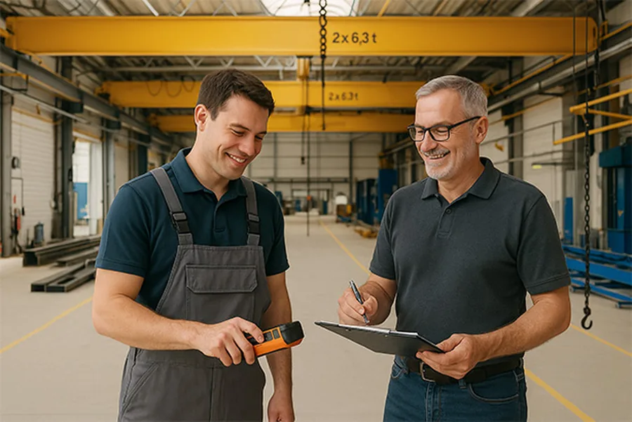 Praktische Ausbildung an der Krananlage